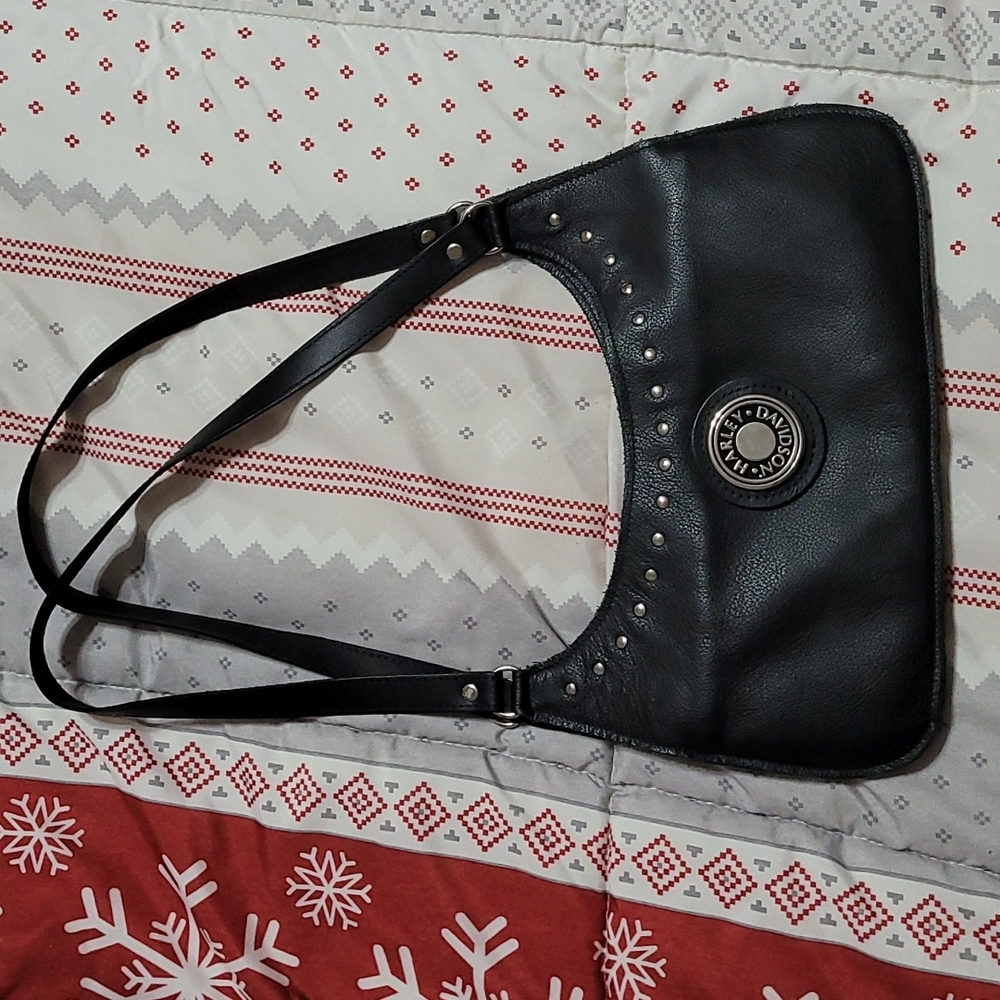 Harley-Davidson silver studded leather purse